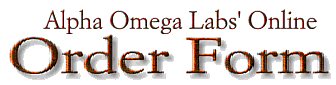 Alpha Omega Labs' Online Order Form
